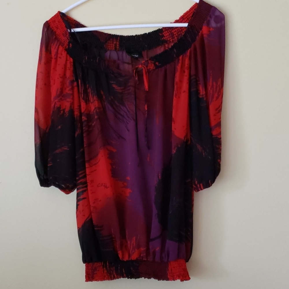 Women's multi color sheer blouse